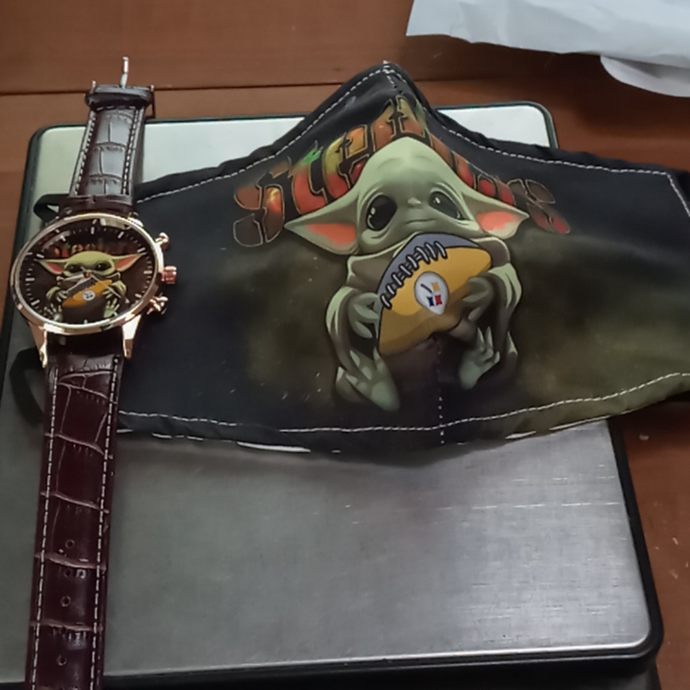 Steelers and Baby and Baby Yoda set